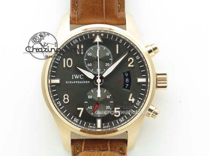 MIROTIME 0106 Portofino Chrono RG ZF 1:1 Best Edition Blue Dial Gold Markers on Black Leather Strap A FlexibleFit 7112